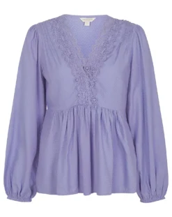Monsoon Lucy Lace Plain Top| Lilac