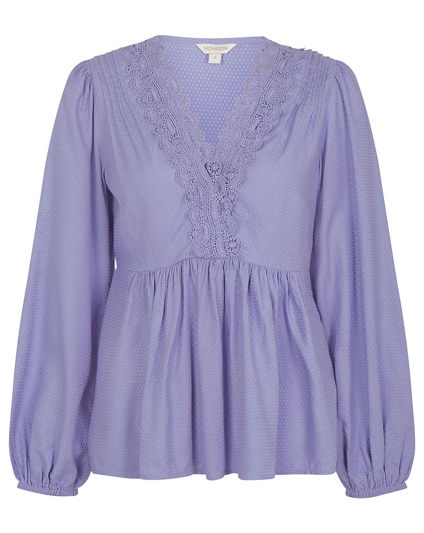 Monsoon Lucy Lace Plain Top| Lilac 1 Monsoon Lucy Lace Plain Top| Lilac