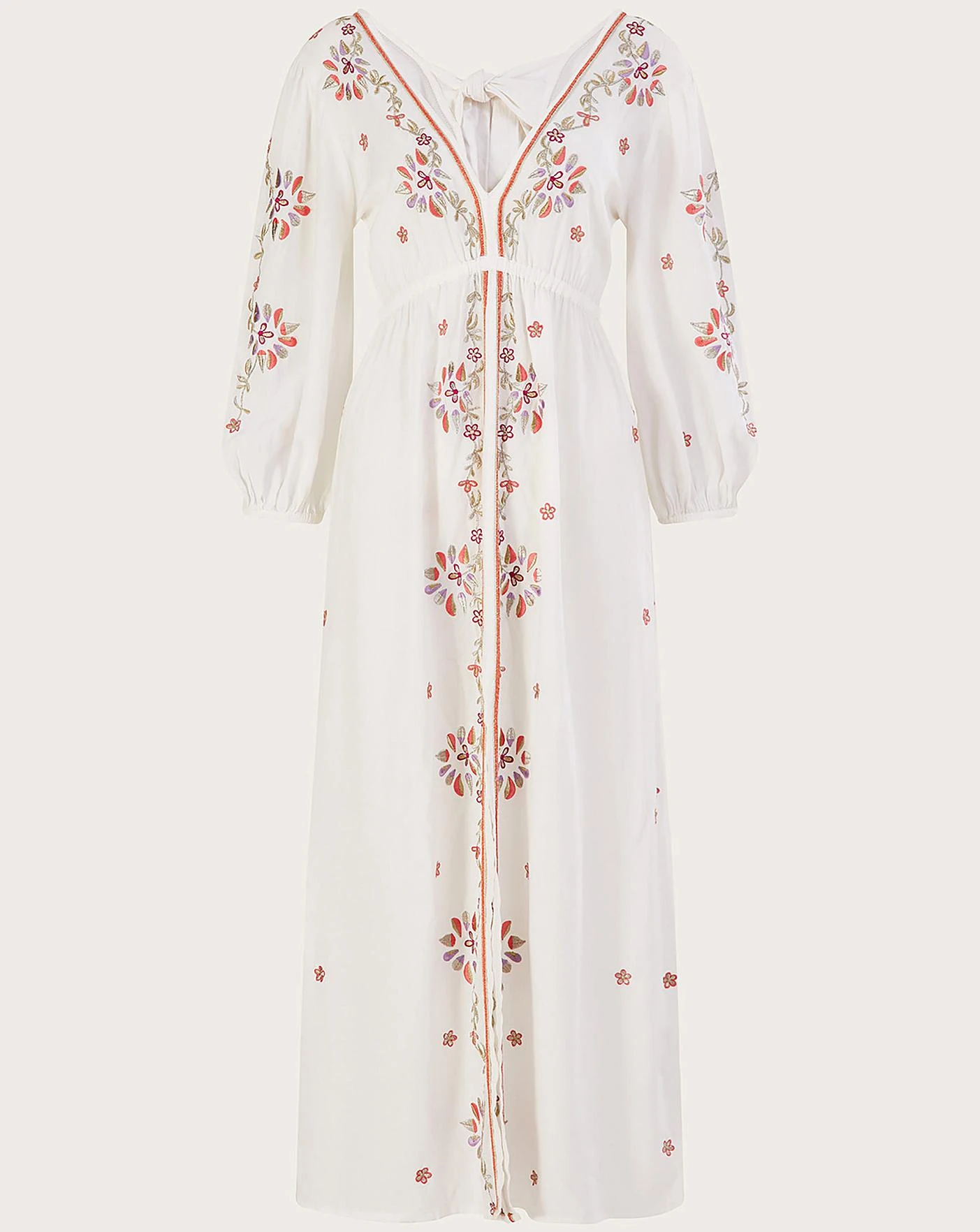 Monsoon Embroidered Maxi Kaftan Dress| Ivory 4 Monsoon Embroidered Maxi Kaftan Dress| Ivory - Image 4