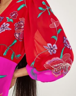 Monsoon Joanna Embellished Dress| Red -Cheap Wovinity Store jr638 54088709 4