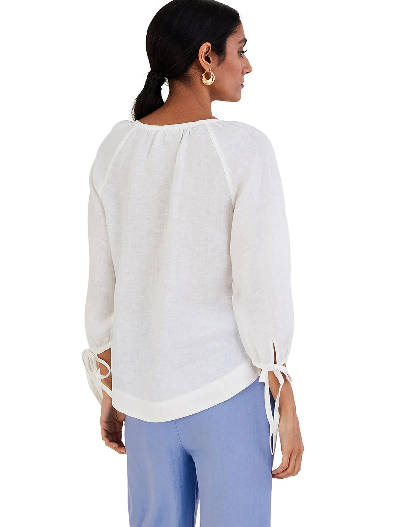 Monsoon Tie Cuff Button Through Blouse 3 Monsoon Tie Cuff Button Through Blouse - Image 3