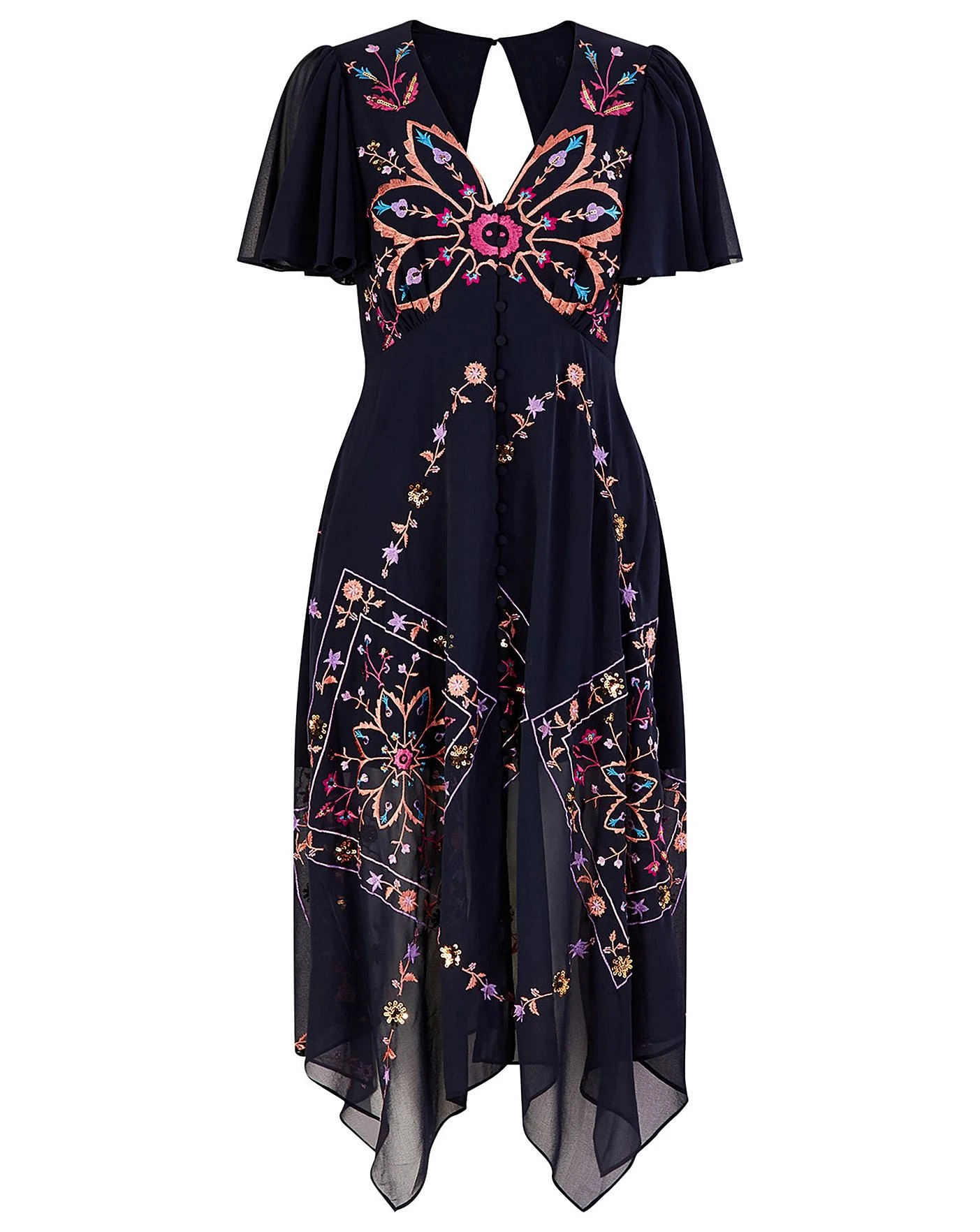 Monsoon Brittany Embroidered Dress| Navy 1 Monsoon Brittany Embroidered Dress| Navy
