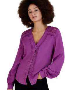 Monsoon Hope Lace Trim Top| Violet 6 Monsoon Hope Lace Trim Top| Violet -Cheap Wovinity Store jr858 54270881 1