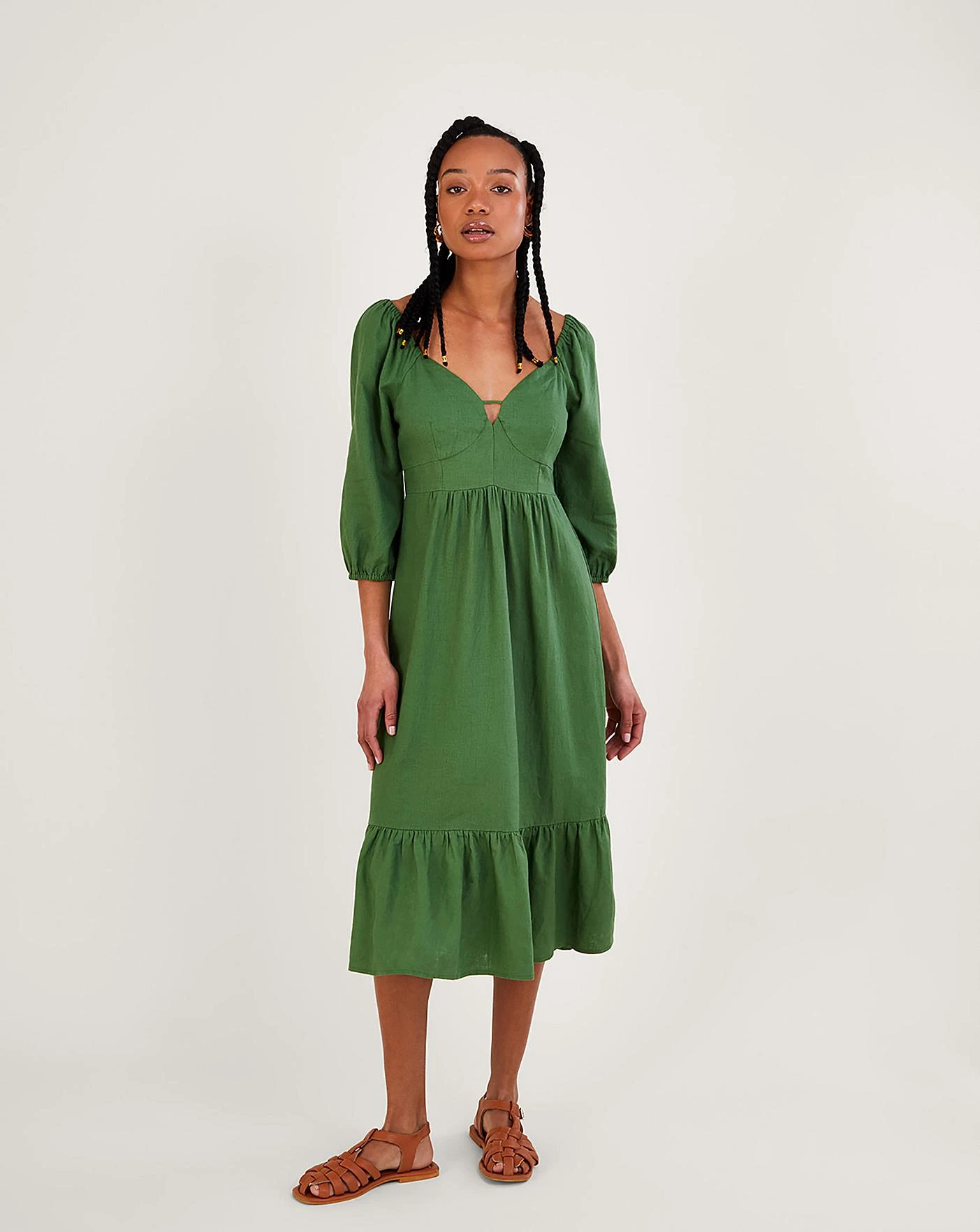 Monsoon Melanie Tea Dress| Green 2 Monsoon Melanie Tea Dress| Green - Image 2