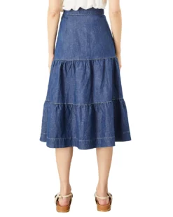 Monsoon Hemp Denim Tiered Midi Skirt| Denim Blue 7 Monsoon Hemp Denim Tiered Midi Skirt| Denim Blue -Cheap Wovinity Store kf501 34067639 3