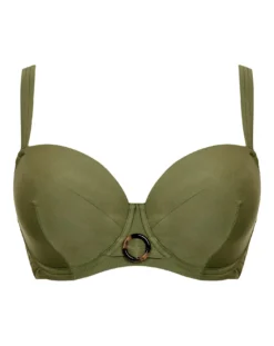 Curvy Kate Retro Sun Padded Balcony Bikini Top| Olive -Cheap Wovinity Store qd175 retro sun olive balcony bikini