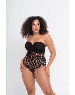 Curvy Kate Wrapsody Bandeau Swimsuit| Leopard Print