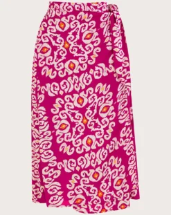 Monsoon Bandhani Print Sarong Skirt| Pink