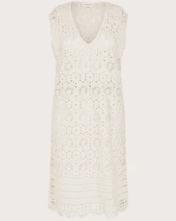 Monsoon Crochet Tunic Dress| Natural