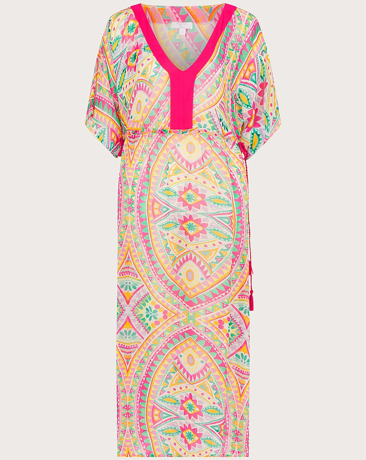 Monsoon Mosaic Print Maxi Kaftan| Pink 1 Monsoon Mosaic Print Maxi Kaftan| Pink