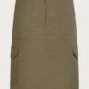 Monsoon Plain Longline Cargo Skirt| Khaki