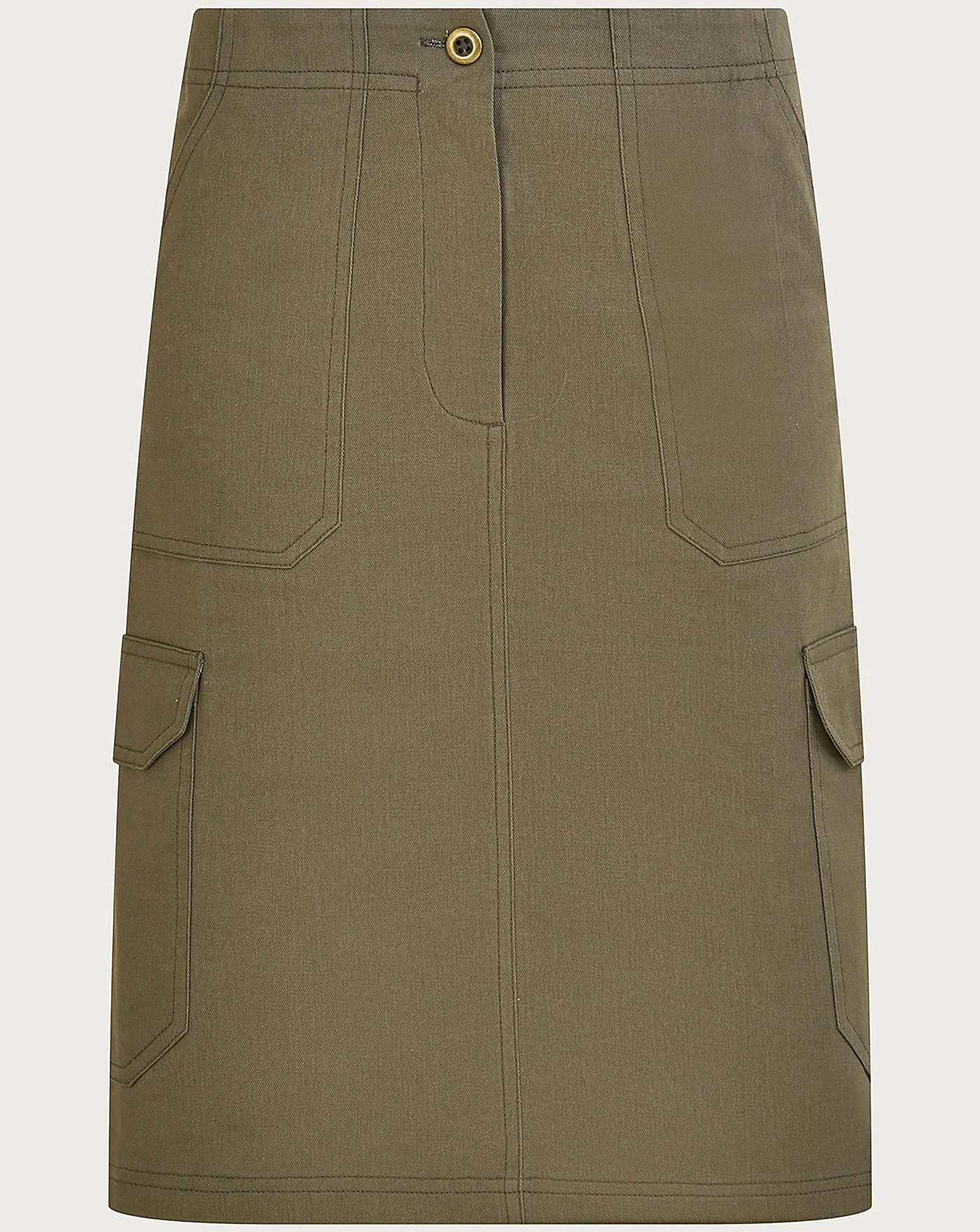 Monsoon Plain Longline Cargo Skirt| Khaki 1 Monsoon Plain Longline Cargo Skirt| Khaki