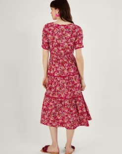 Monsoon Ditsy Floral Midi Dress| Red -Cheap Wovinity Store ru705 54073909 2