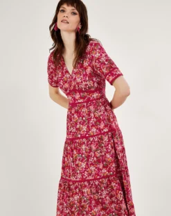 Monsoon Ditsy Floral Midi Dress| Red -Cheap Wovinity Store ru705 54073909 4