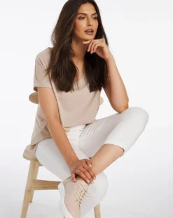 Amber White Pull On Crop Jeggings| White -Cheap Wovinity Store t01ig266501w