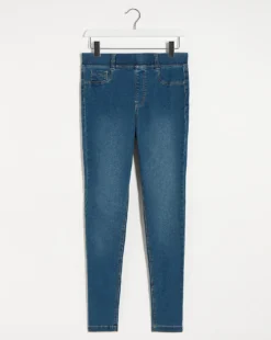 Amber Mid Blue Pull On Skinny Jeggings| Mid Blue -Cheap Wovinity Store u01nb629755s