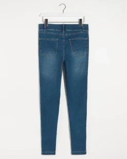 Amber Mid Blue Pull On Skinny Jeggings| Mid Blue -Cheap Wovinity Store u01nb629756s
