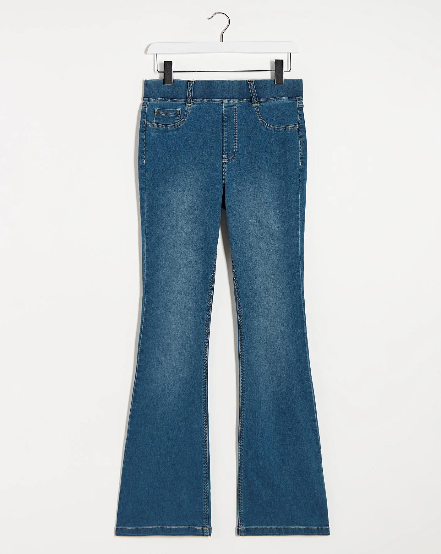 Erin Mid Blue Pull On Bootcut Jeggings| Mid Blue 2 Erin Mid Blue Pull On Bootcut Jeggings| Mid Blue - Image 2
