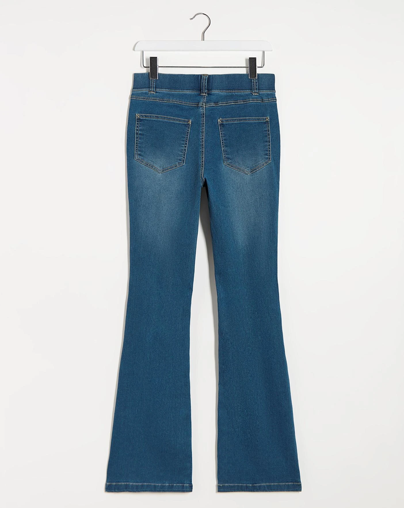 Erin Mid Blue Pull On Bootcut Jeggings| Mid Blue 3 Erin Mid Blue Pull On Bootcut Jeggings| Mid Blue - Image 3