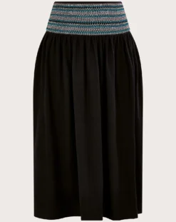 Monsoon Shirred Waist Jersey Skirt| Black