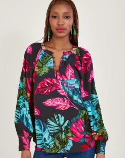 Monsoon Bria Palm Print Blouse| Midnight -Cheap Wovinity Store uj359 54280654 2