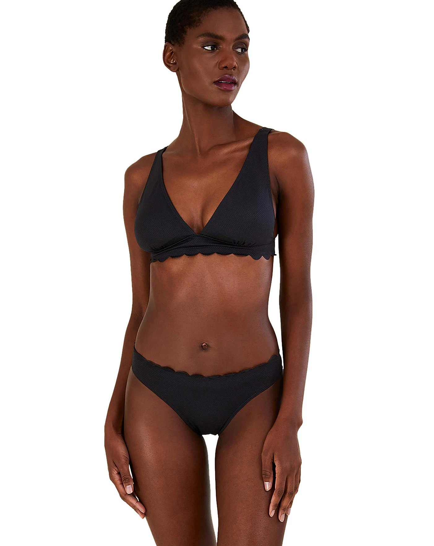 Monsoon Scallop Edge Bikini Bottoms| Black 2 Monsoon Scallop Edge Bikini Bottoms| Black - Image 2