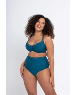 Curvy Kate First Class High Waist Bikini Bottom| Deep Teal
