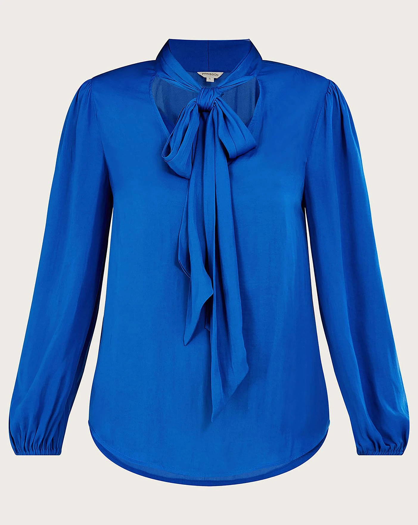 Monsoon Katie Satin Pussybow Blouse| Cobalt 1 Monsoon Katie Satin Pussybow Blouse| Cobalt