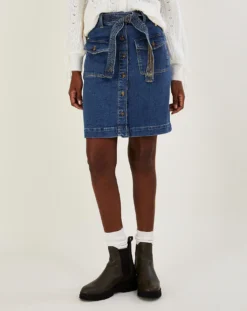 Monsoon Denim Button Belted Skirt| Indigo 6 Monsoon Denim Button Belted Skirt| Indigo -Cheap Wovinity Store vj518 54007845 2