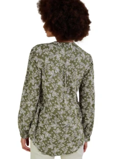 Monsoon Longline Print Pullover Blouse| Khaki -Cheap Wovinity Store vj994 54248999 2