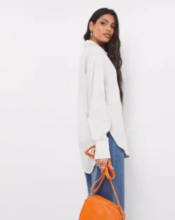 Stone Long Sleeve Tie Side Shirt| Stone -Cheap Wovinity Store w01ch642746w