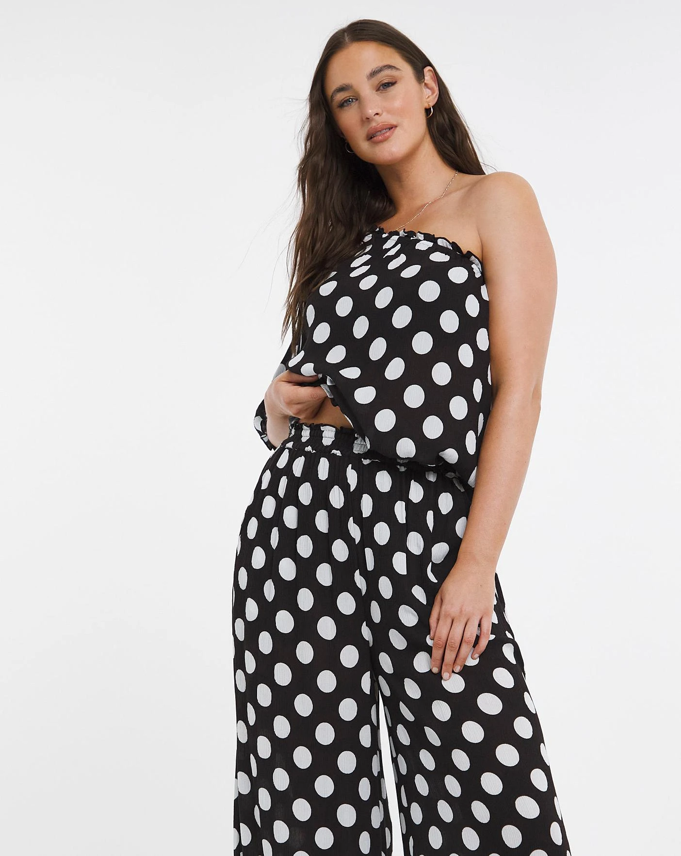 Simply Be One Shoulder Beach Top| Polka Dot 3 Simply Be One Shoulder Beach Top| Polka Dot - Image 3
