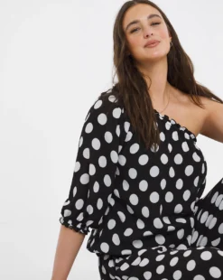Simply Be One Shoulder Beach Top| Polka Dot 10 Simply Be One Shoulder Beach Top| Polka Dot -Cheap Wovinity Store w01ia325748w