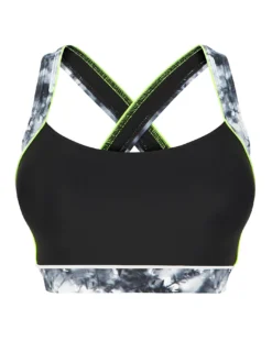 Sports Swim Crop Top| Mono Floral -Cheap Wovinity Store w01ia330729s
