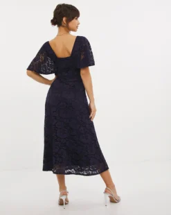Joanna Hope Lace Midi Dress| Navy -Cheap Wovinity Store w01mn151728w