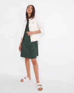 Soft Touch Slit Sleeve Swing Dress| Green Print