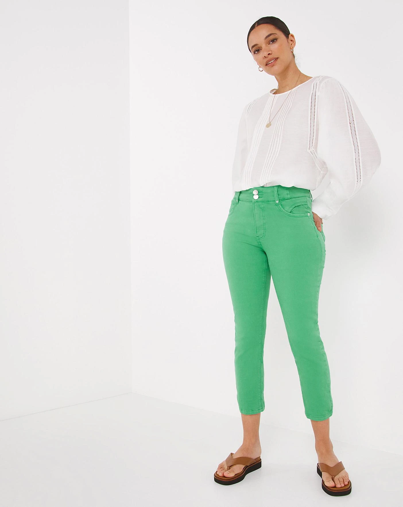 Dreamsculpt Crop Jeans| Green 1 Dreamsculpt Crop Jeans| Green
