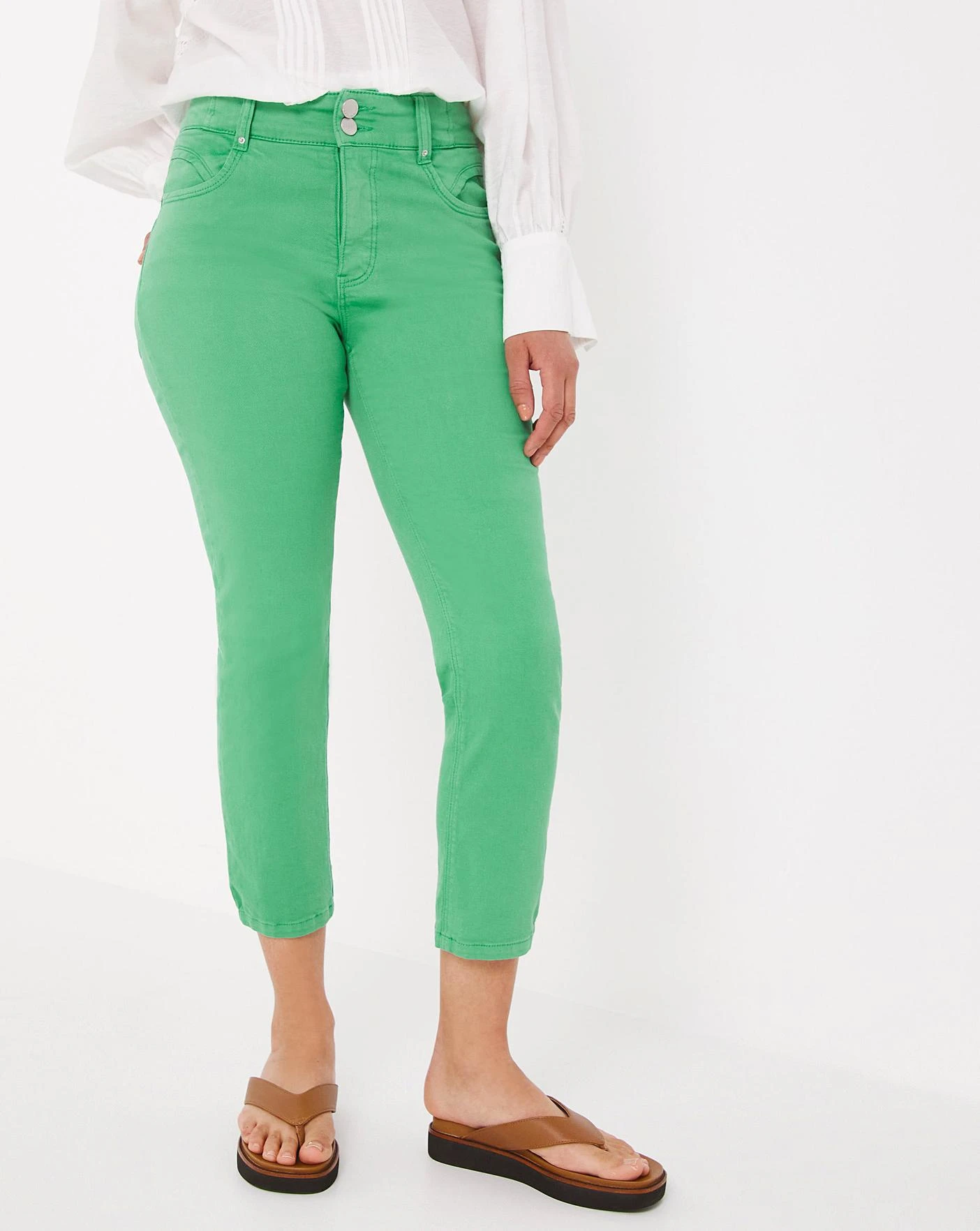 Dreamsculpt Crop Jeans| Green 2 Dreamsculpt Crop Jeans| Green - Image 2