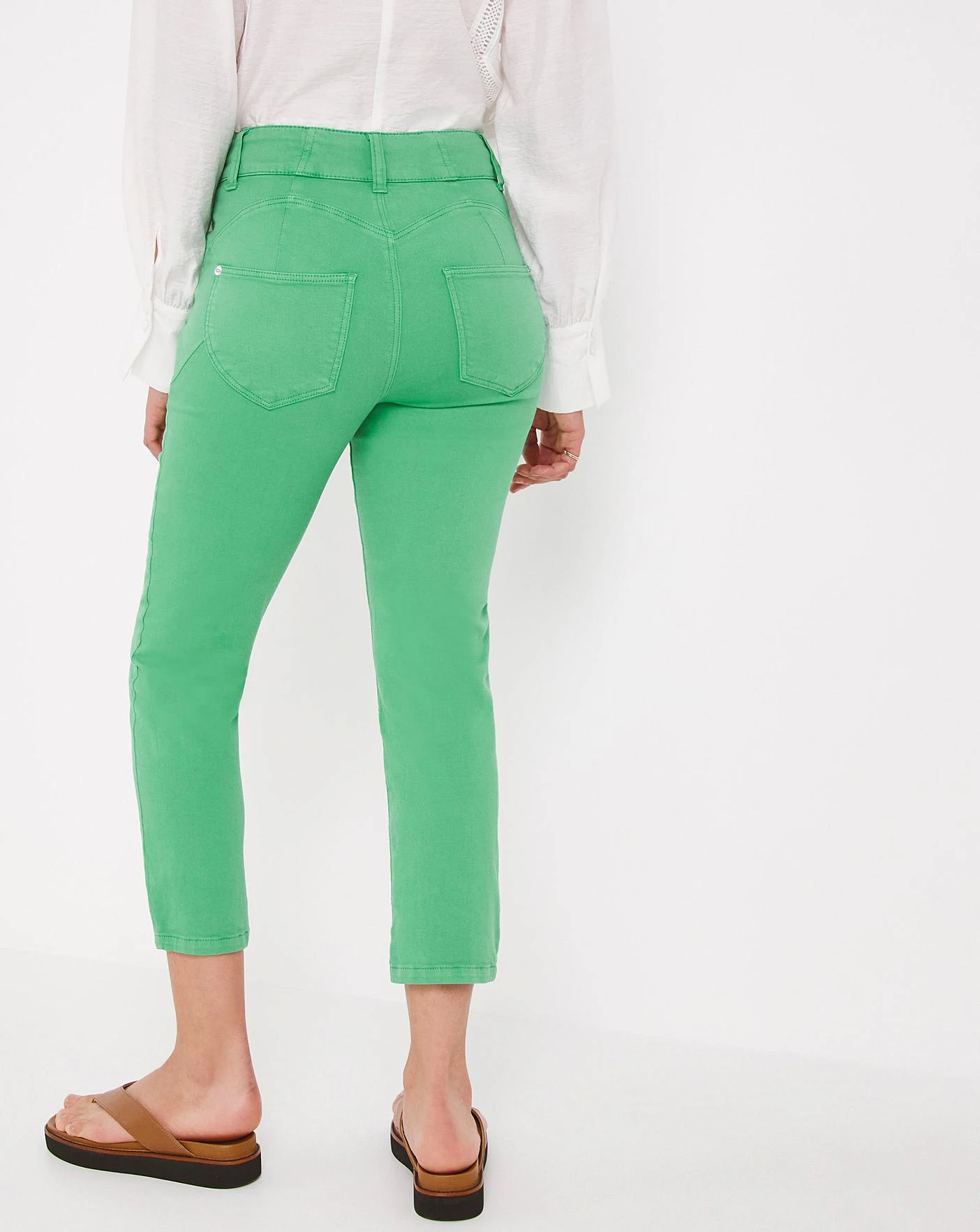 Dreamsculpt Crop Jeans| Green 4 Dreamsculpt Crop Jeans| Green - Image 4