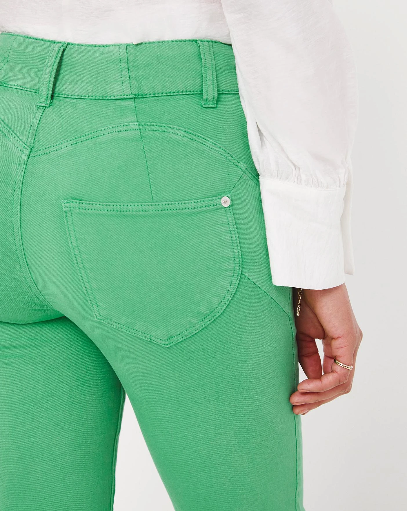 Dreamsculpt Crop Jeans| Green 3 Dreamsculpt Crop Jeans| Green - Image 3