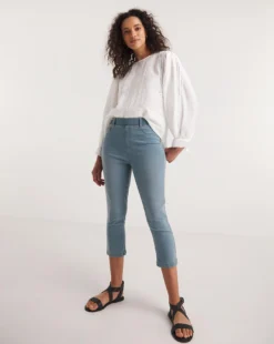 Amber Light Blue Crop Jeggings| Light Blue