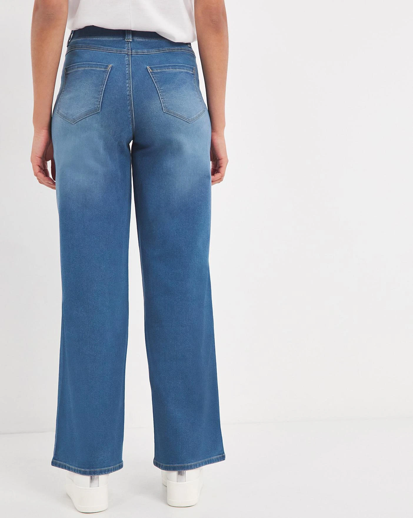 Lottie Mid Blue Wide Leg Jeggings| Mid Blue 4 Lottie Mid Blue Wide Leg Jeggings| Mid Blue - Image 4