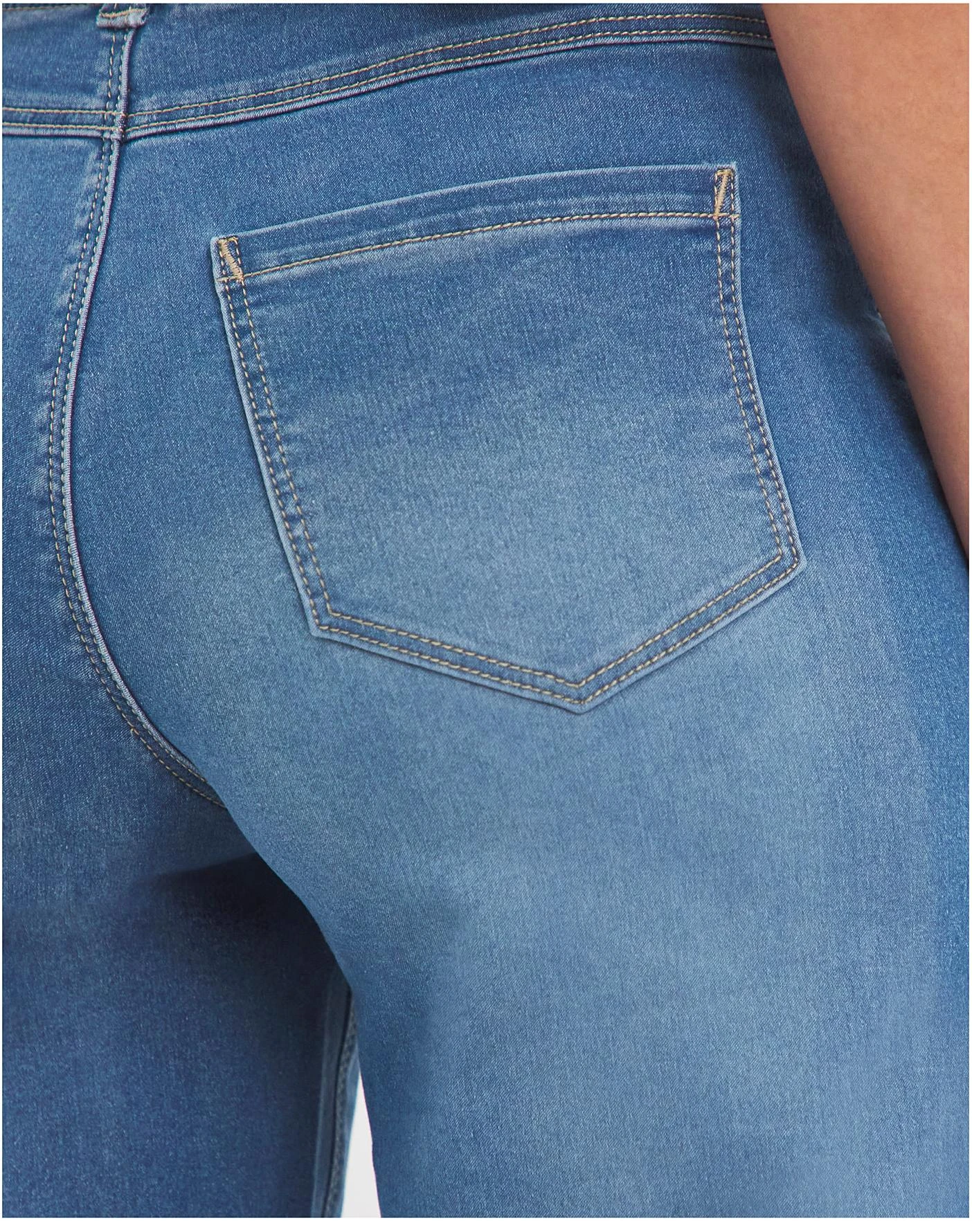 Lottie Mid Blue Wide Leg Jeggings| Mid Blue 3 Lottie Mid Blue Wide Leg Jeggings| Mid Blue - Image 3