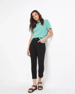 Black Dreamsculpt Cropped Straight Leg Jean| Black