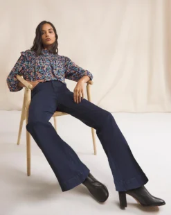 Anise Alyssa Multi Floral Three Quarter Sleeve Shirred Yoke Top| Multi Coloured Floral -Cheap Wovinity Store w01vk030804w