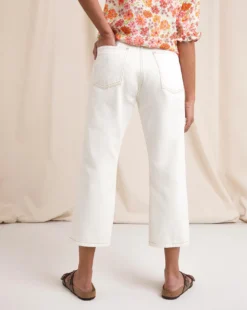 Anise Lily Ecru Undyded Crop Flare Jeans| Ecru -Cheap Wovinity Store w01vk035797w