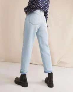 Anise Marguarite Bleach Wash Release Hem Straight Leg Jean| Bleach Wash -Cheap Wovinity Store w01vk073758w