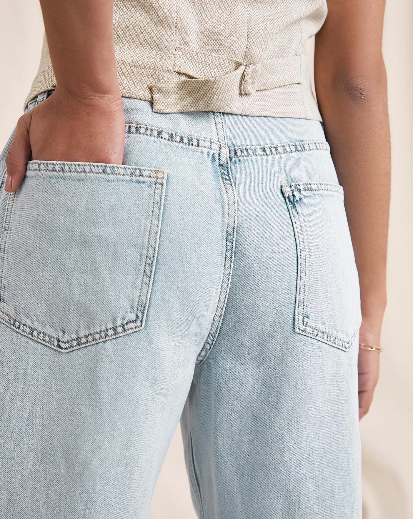 Anise Poppy Bleach Wash Slouch Jeans| Bleach Wash 5 Anise Poppy Bleach Wash Slouch Jeans| Bleach Wash - Image 5