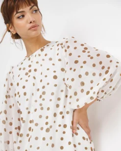 Joanna Hope High Neck Dress| Cream -Cheap Wovinity Store w01wi208758w