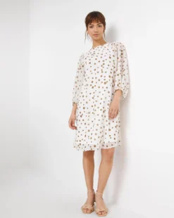 Joanna Hope High Neck Dress| Cream -Cheap Wovinity Store w01wi208759w